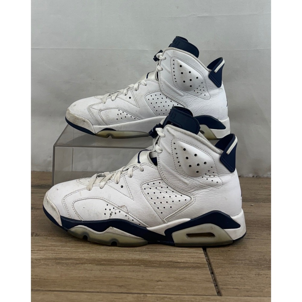 Air Jordan 6 VI Retro White Navy CT8529 141 Men's Size 10.5 Basketball Shoes